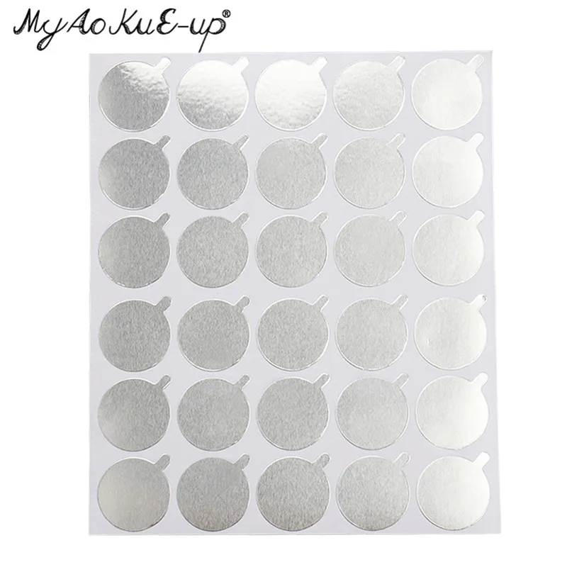 10pcs Foil Paper Pad 2 в 1 акриловые накладные ресницы стенд клей колодки поддон держатель ресниц с отметкой клещей Искусственные ресницы, удлинение необходимые инструменты - Цвет: 10pcs Foil Paper Pad