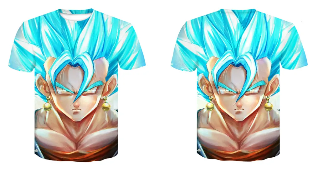 Мужская 3D футболка Dragon Ball Z Ультра инстинкт Гоку Супер Саян бог синий Вегета принт мультфильм летний топ футболка 4XL