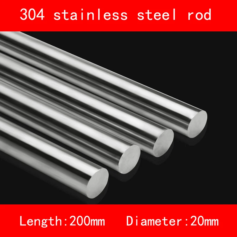 Купи Smooth anti-corrosion 304 Stainless steel rod stick diameter 20mm length 200mm за 992 рублей в магазине AliExpress
