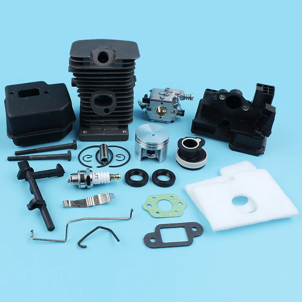 

38 мм, покрытый цилиндром nikasil, комплект карбюратора с глушителем для Stihl 018 MS180 017 MS170, карбюратор для бензопилы, прокладка впускного коллектор...