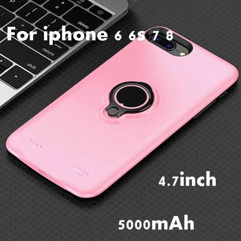 6 6s 7 8 Pink Батарея чехол для iphone 6 6s 7 8 2500/3700/5000/7200 мА/ч, Мощность банк чехол для телефона для iphone 6 6s 7 8 плюс Батарея Зарядное устройство Чехол - Цвет: 6 6s 7 8 Pink