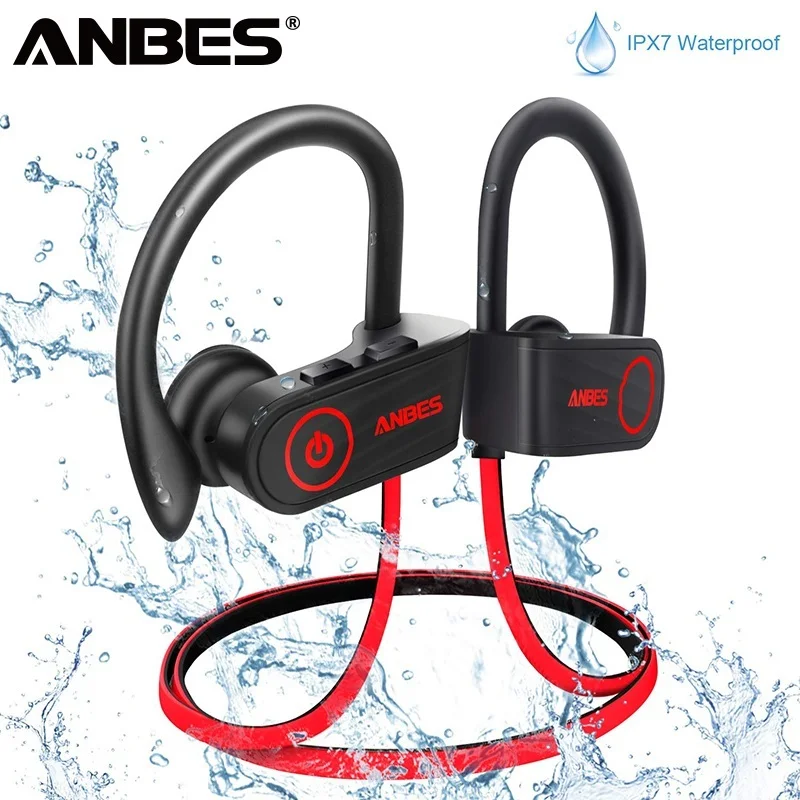 ANBES U13 Bluetooth наушники IPX7 водонепроницаемые bluetooth Беспроводной спортивные басовые
