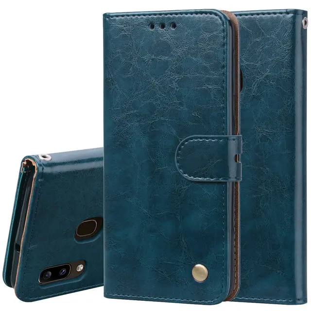 Кожаный бизнес Etui для Coque samsung A20 Чехол samsung A20E чехол, Роскошный футляр откидная крышка для samsung Galaxy A20e A 20 E Броня