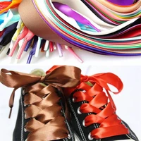 1 pair 15 color 2 cm width satin silk ribbon shoelaces 120cm length off sneaker sport white shoes lace shoestrings