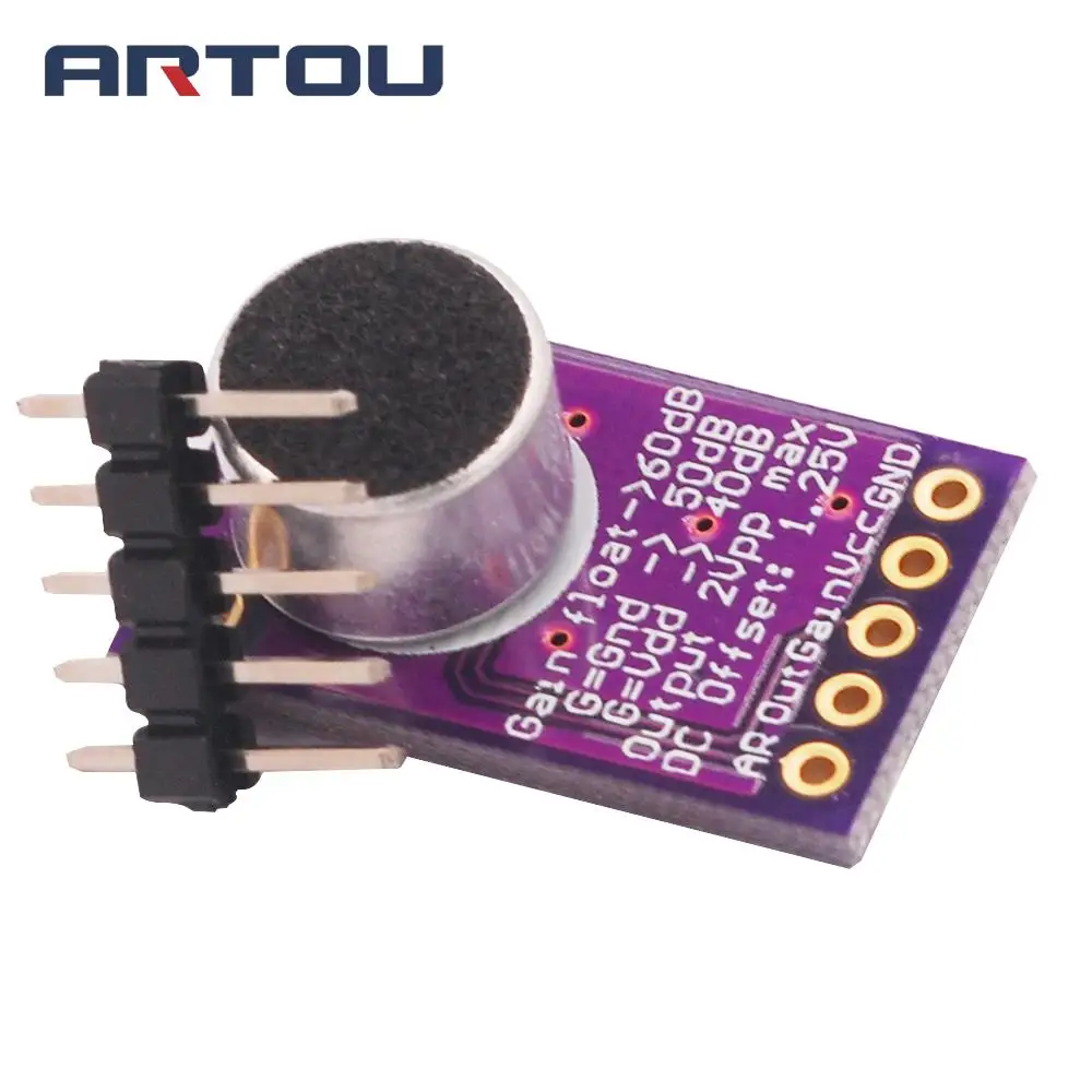 Микрофон MAX9814 плата с автоматическим контролем усиления для Arduino программируемым