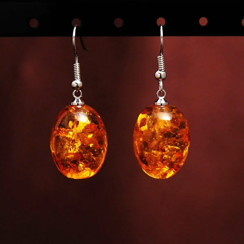 

Ambers Dangle Earring Honey Imitate Ambers Teardrop Women Hook Earrings Vintage Jewelry Gifts for Her