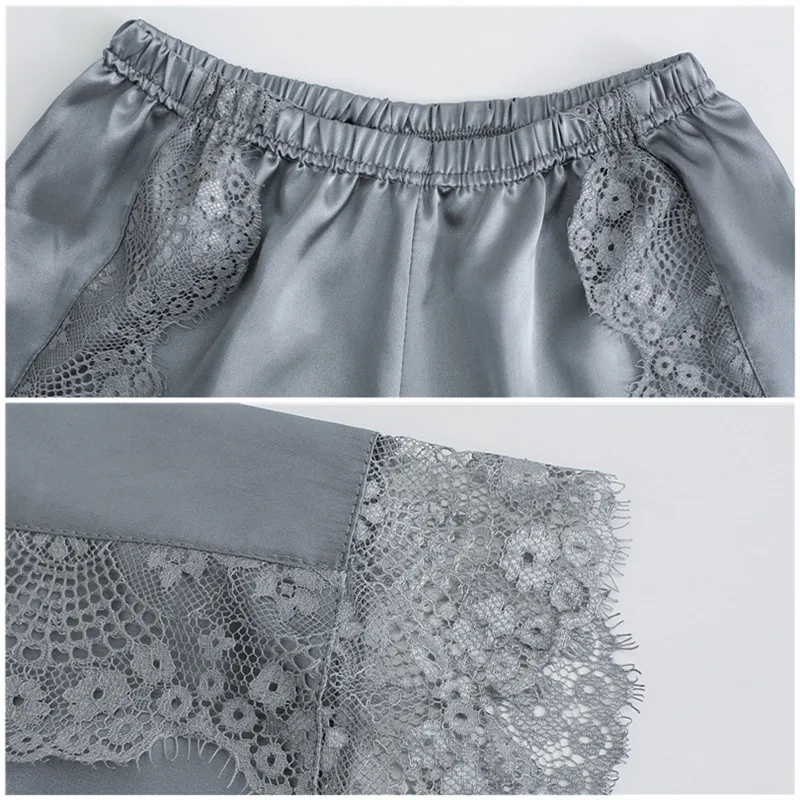 Шорты женские кружевные однотонные свободные из дышащей ткани на лето 2019 |