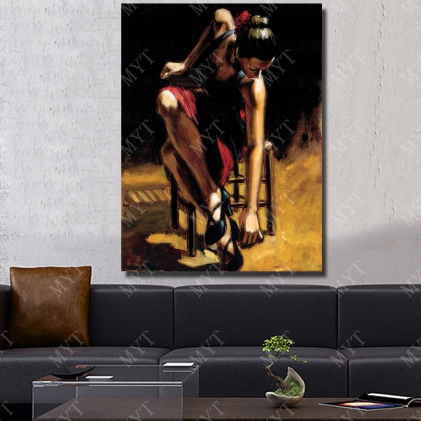 Красивая женская одежда на высоком каблуке Женская пикантная холщовая картина