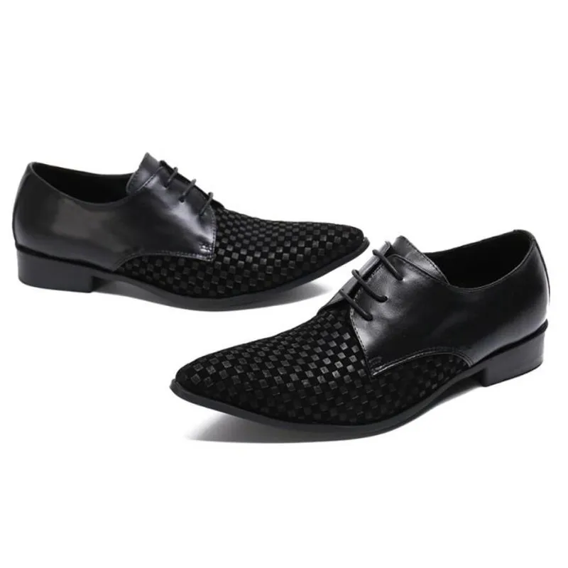 

Brogues Genuine Leather Business Casual Shoes Italy fashion Formal Wedding Oxford groom Shoes Men pointed Black Adult Shoes