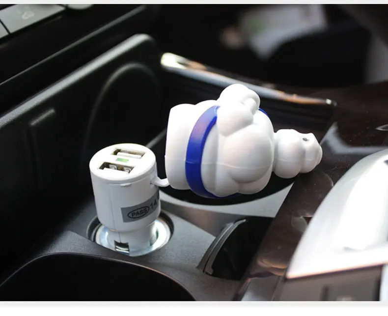 Милые белые куклы украшения автомобиля USB зарядное устройство Стайлинг