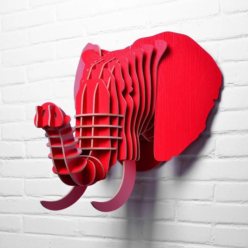 Высококачественная деревянная голова слона 5 мм настенная подвесная Животная