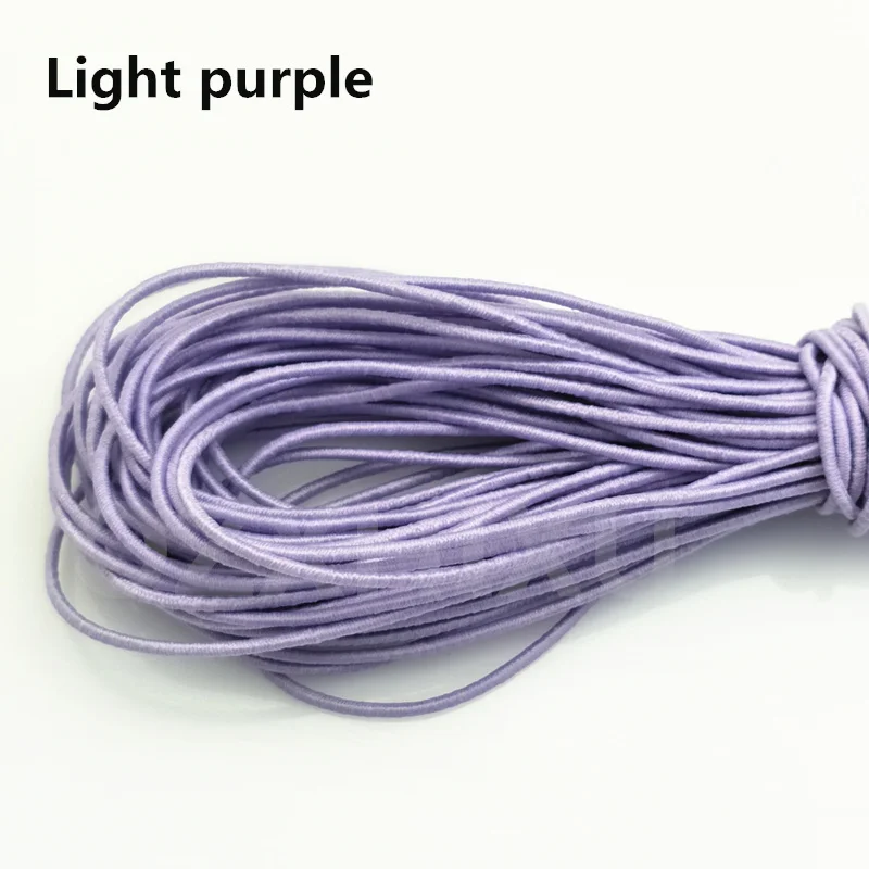 light purple 10 yardsHigh-Elastic 1mm Colorful Round Elastic Band Round Elastic Rope Rubber Band Elastic Line DIY Sewing Accessories AA7678 - Цвет: light purple