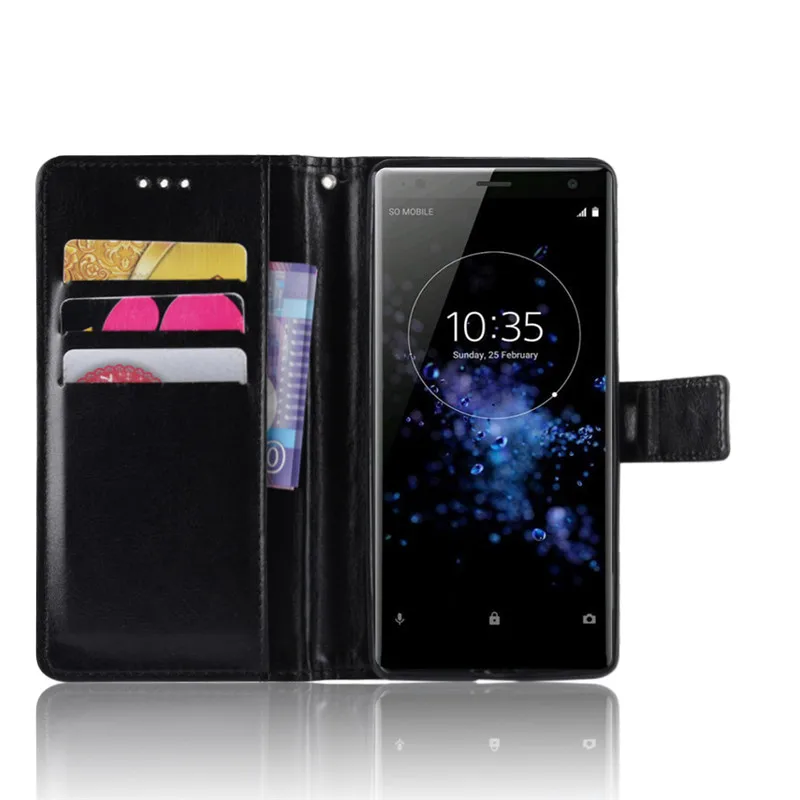Для sony Xperia XZ2 чехол кожаный Винтаж чехлы бумажники для XZ2|Чехлы-книжки| |