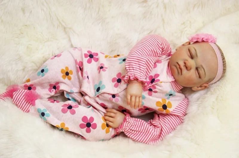 20-дюймовая Кукла reborn baby Doll мягкая силиконовая ручная роспись волос Реалистичная