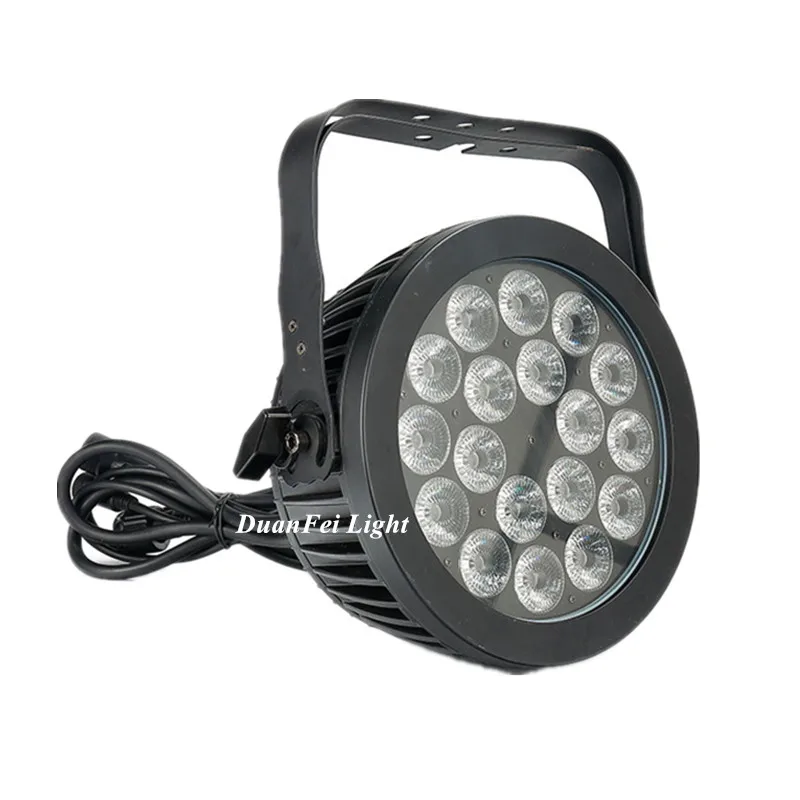 С корпусом полета 4 шт./лот IP65 led тонкий par rgbw 18x10W 4in1 светодиодный плоский прожектор