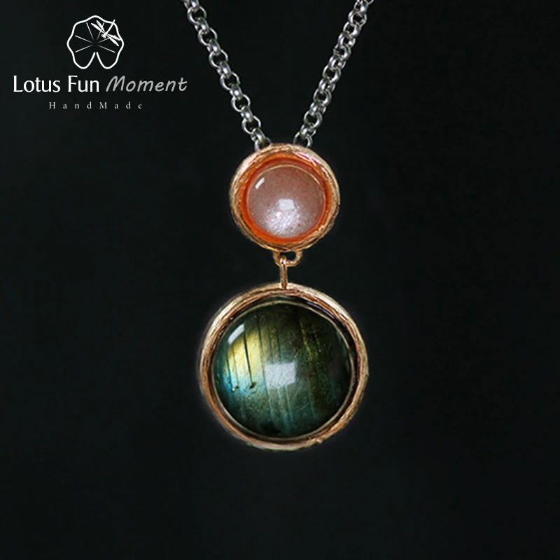 Lotus весело момент Настоящее стерлингового серебра 925 Натуральный камень Модные