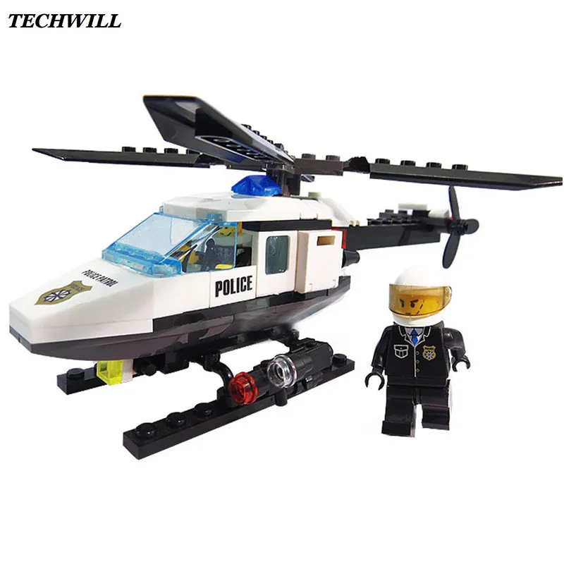 

102pcs Assemble Police Helicopter Small Particles Building Blocks For Children Baby Educational Toys Gift Supplies DIY Blocks