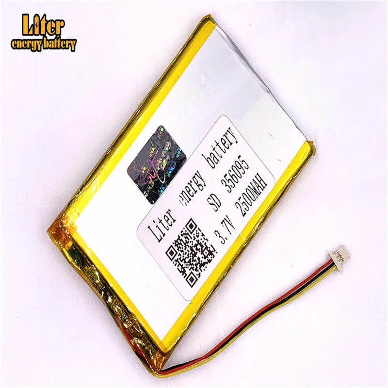 1 0 мм 3pin разъем 356095 2500mah 3 7 V литий-ионный полимерный аккумулятор для планшетных ПК