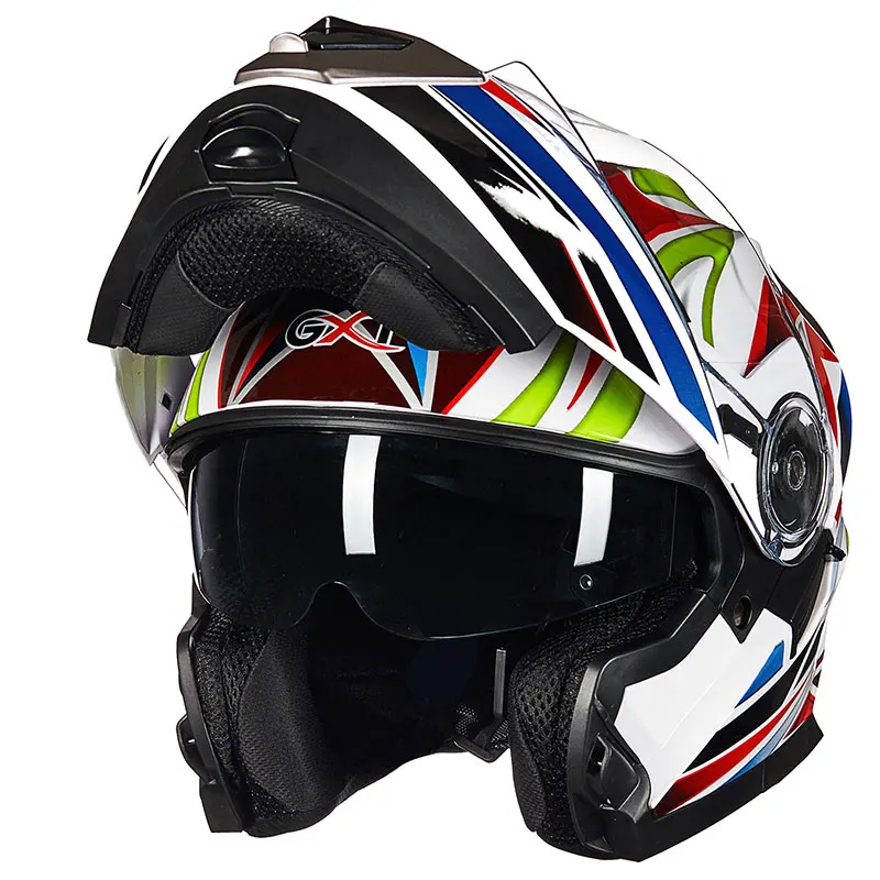 Новый GXT 160 откидной мотоциклетный шлем двойная линза с полным лицом Casco Racing