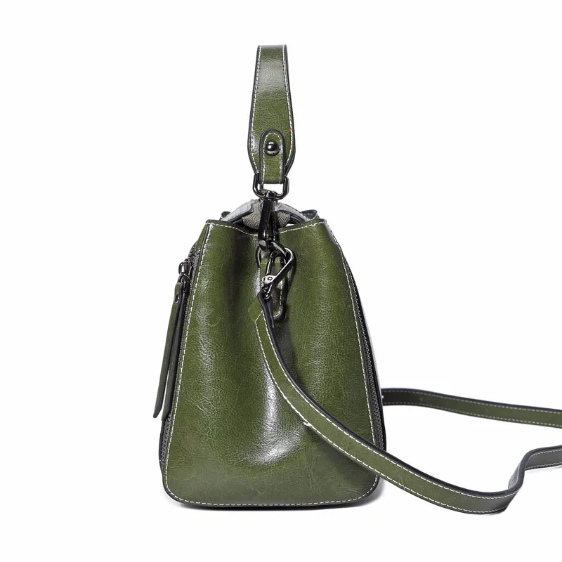 Famous Brand Design Female Bag Double Zipper Women Fashion Handbags Genuine Leather Vintage Shoulder Bags Ladies Crossbody | Багаж и сумки
