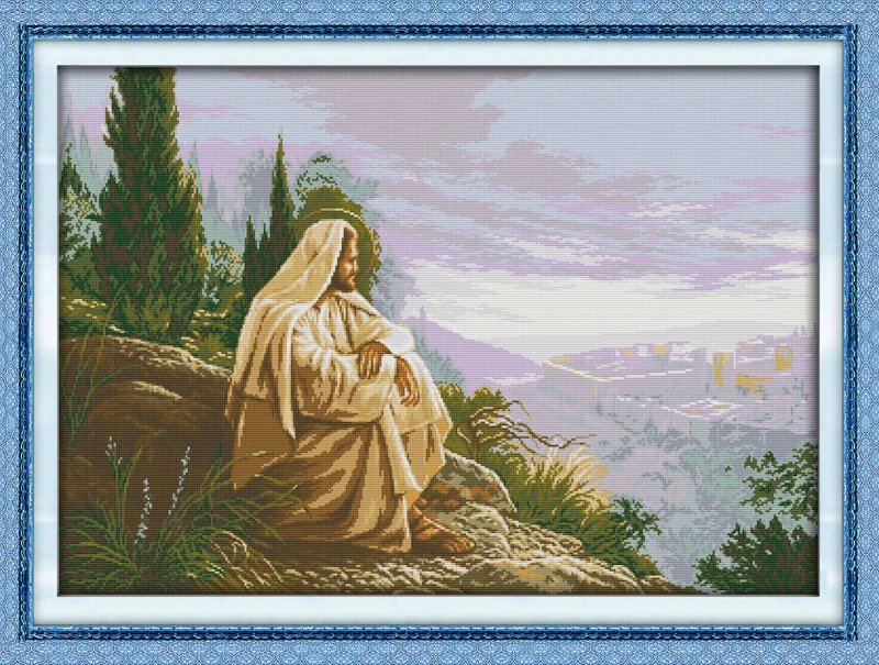 Набор для вышивки крестом &quotJesus overlook&quot люди 18ct 14ct 11ct печать холсты стежков