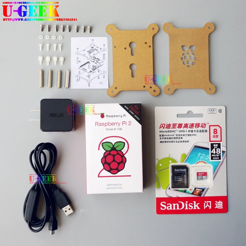 UGEEK Raspberry Pi 2 Model B    ,  ,  , MicroSDHC- TF