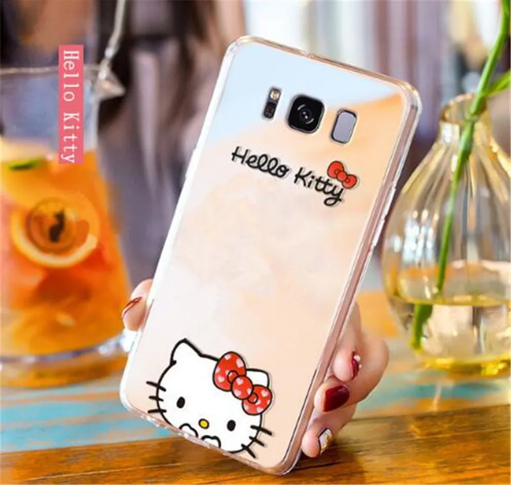 Для samsung S8 случае S9 зеркало с Микки Маусом Минни Hello kitty покрытие мягкий чехол для