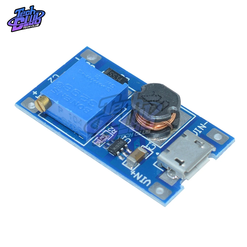 Регулируемый Модуль Boost 2 А Повышающий а с MICRO USB в 24 В до 5 9 12 28 MT3608 LM2577|Детали и