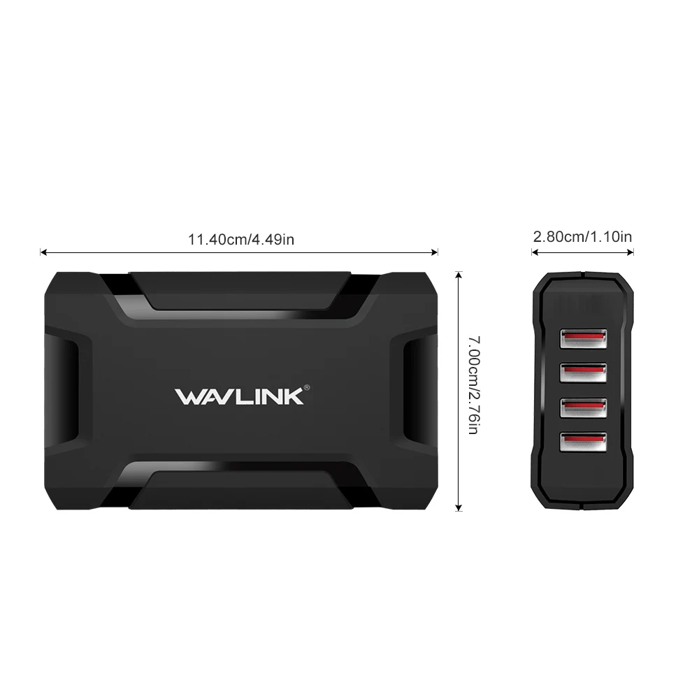 Зарядное устройство Wavlink с 4 USB портами портативное зарядное для путешествий
