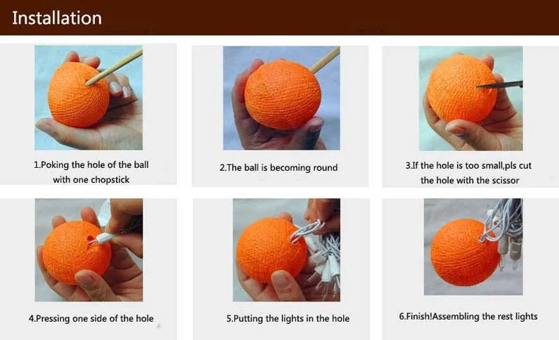 35 тканевых оранжевых хлопковых шаров гирлянда для рождества свадьбы вечеринки