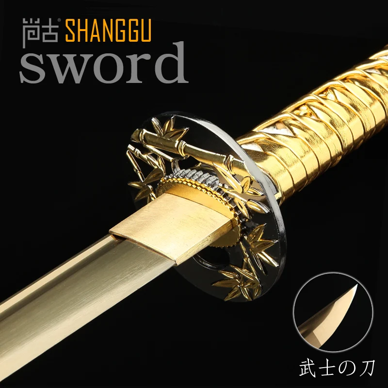 Серебряные ножны украшения из золотого бамбука японский меч самурая Ближний