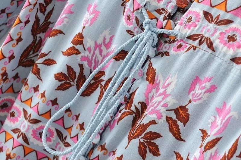 Женское платье с длинным рукавом VOGUE винтажное пляжное цветочным принтом и