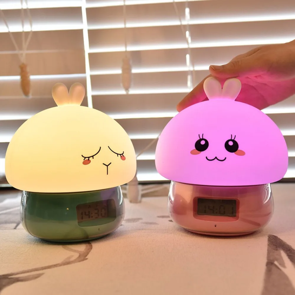 Kawaii милый мультяшный дизайн Многофункциональный Будильник будильник ночник