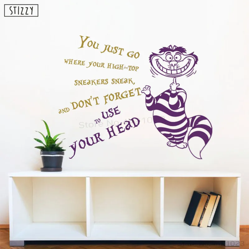 Настенная Наклейка stizzy Alice in Wonderland Smile Cat настенные наклейки для детской комнаты