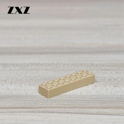 100 шт./лот самоблокирующийся Кирпич 2X8 строительных Радуга блоков DIY модели игрушки Совместимые с лего 3007 красочные мелких частиц - Цвет: Beige