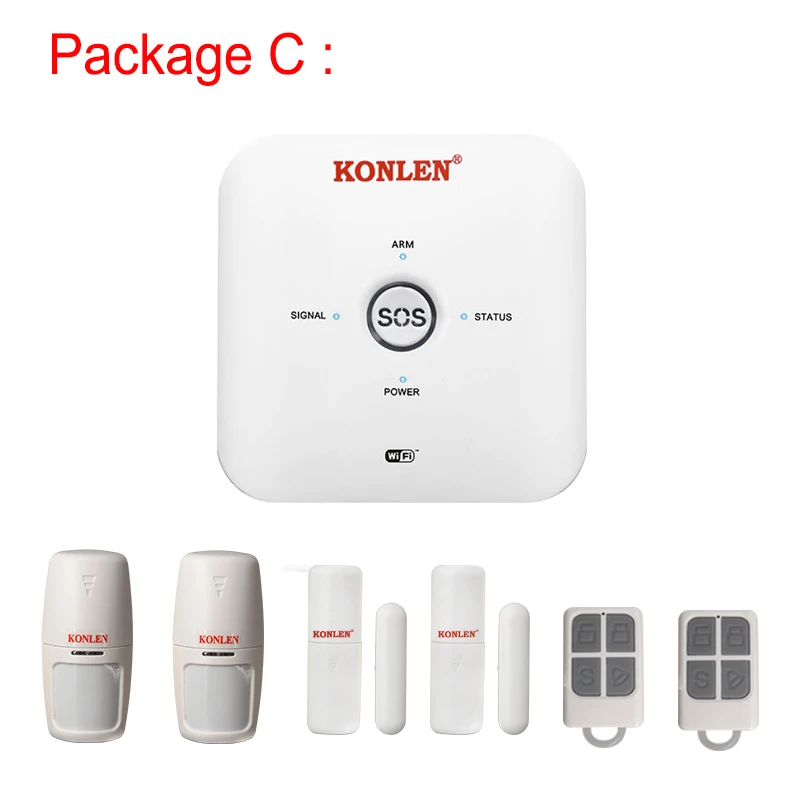 Wifi GSM Tuya мини-сигнализация комплект беспроводной с ip-камерой для дома безопасности дома поддержка Alexa Google Home Smart - Цвет: Package C