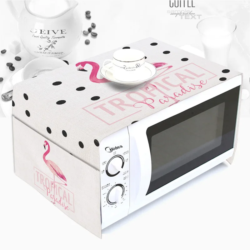 1 шт. креативный пылезащитный чехол для микроволновой печи Kawaii Flamingo Bird из хлопка и