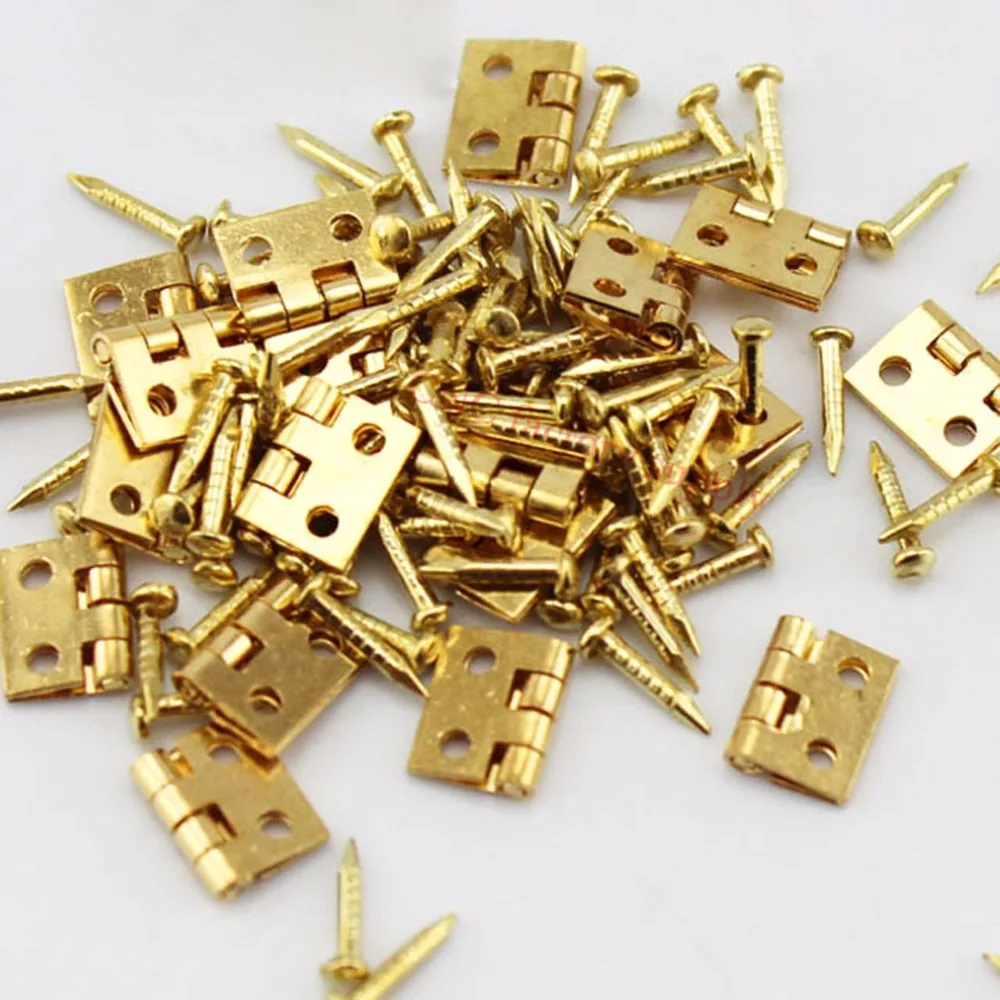 

Hot sale 20pcs/lot small Butt Hinge brass hinge 8*10 copper hinge with screws connector for DIY model toy accessories