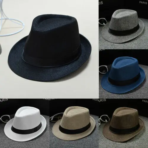 

Hat Panama Straw Fedora Trilby Cap Foldable Travel Brim Wide Mens Ladies Summer Inner Headband Comfortable Fit