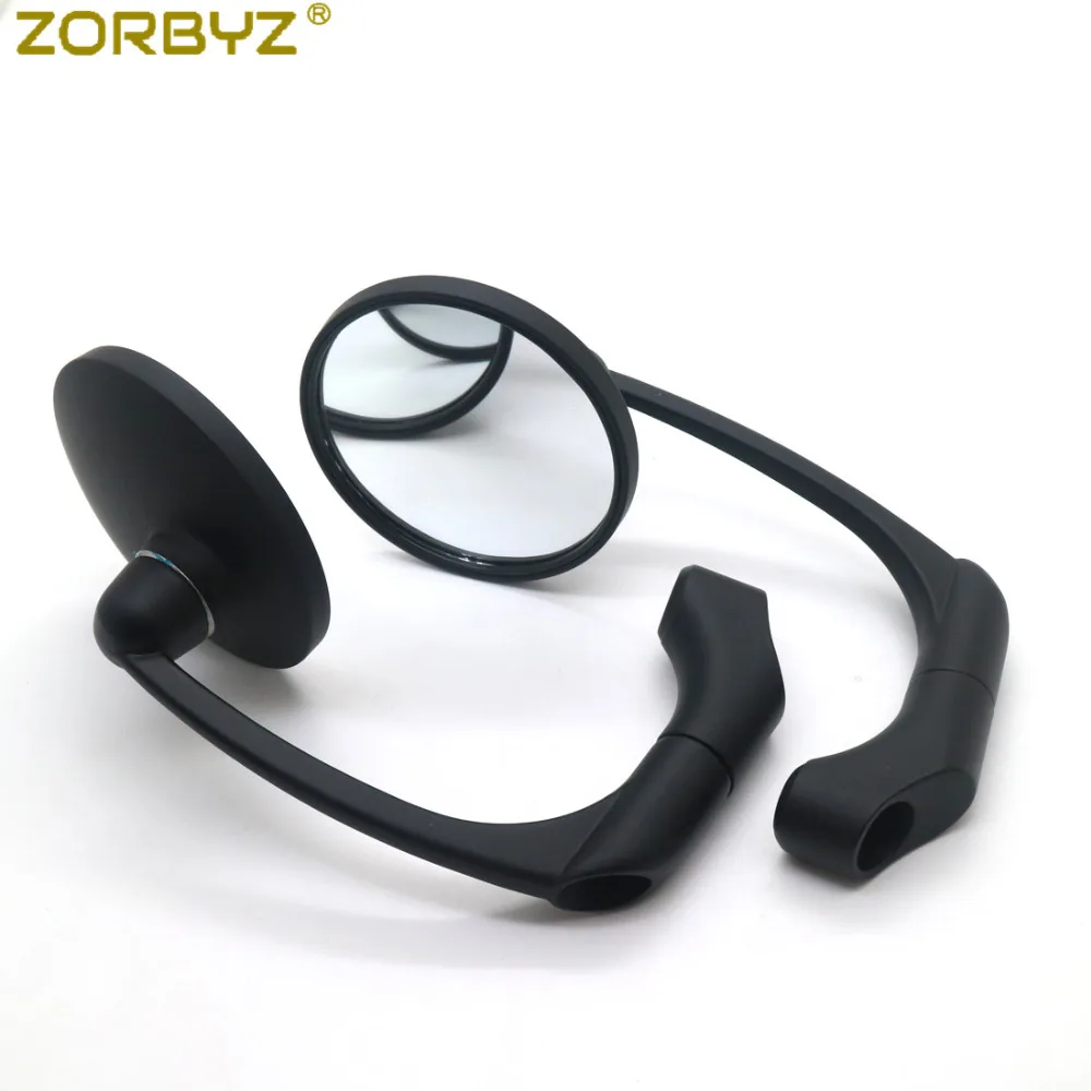 ZORBYZ мотоциклетные черные/хромированные ретро круглые боковые зеркала заднего