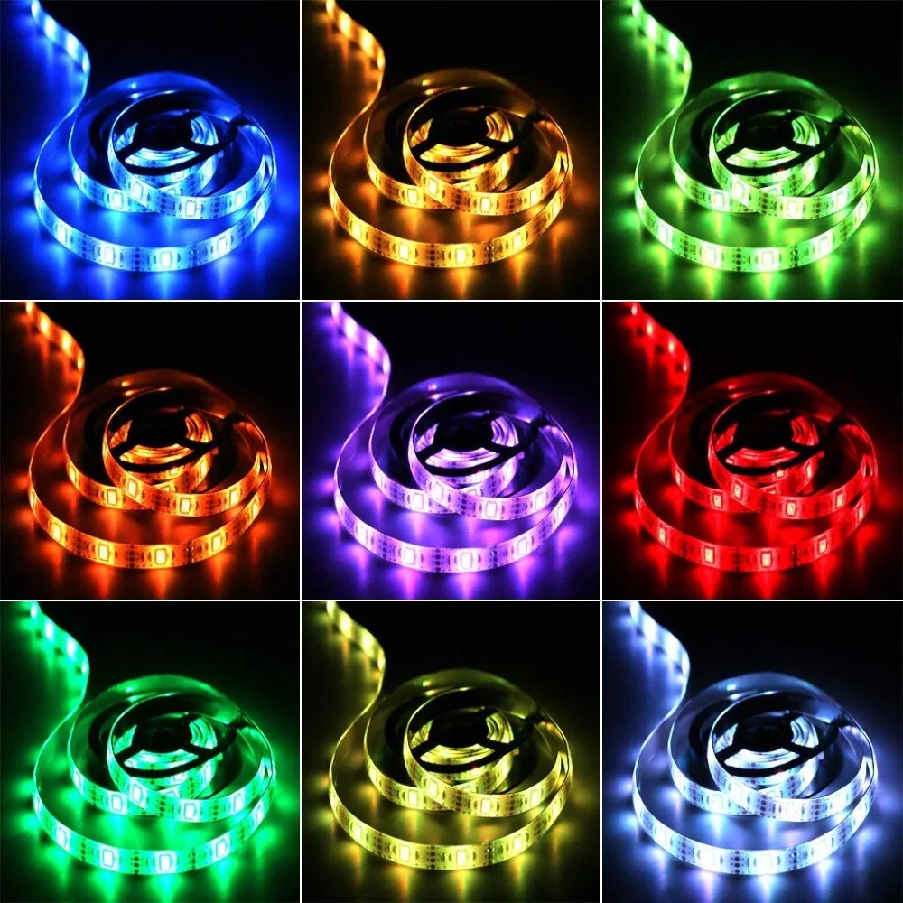 Battery Powered LED Strip Lights 17-Keys Remote Controlled DIY Indoor and Outdoor Decoration 6.56ft Waterproof | Лампы и освещение