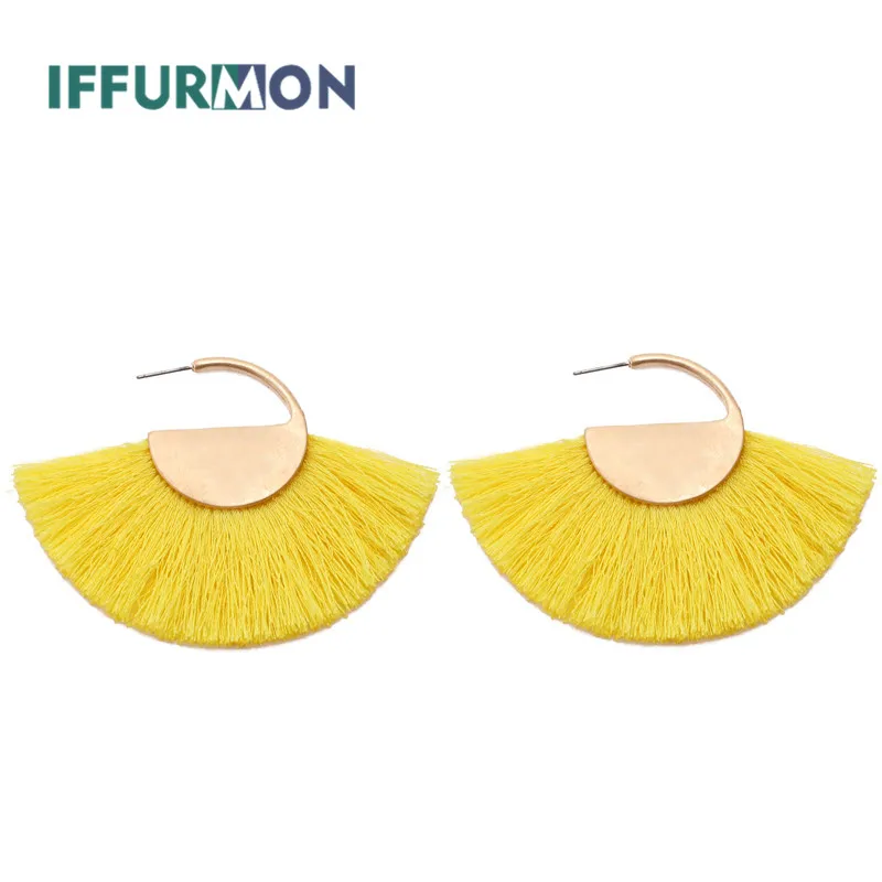 IFFURMON падение кисточкой серьги черный Винтаж длинные ручной работы бахрома