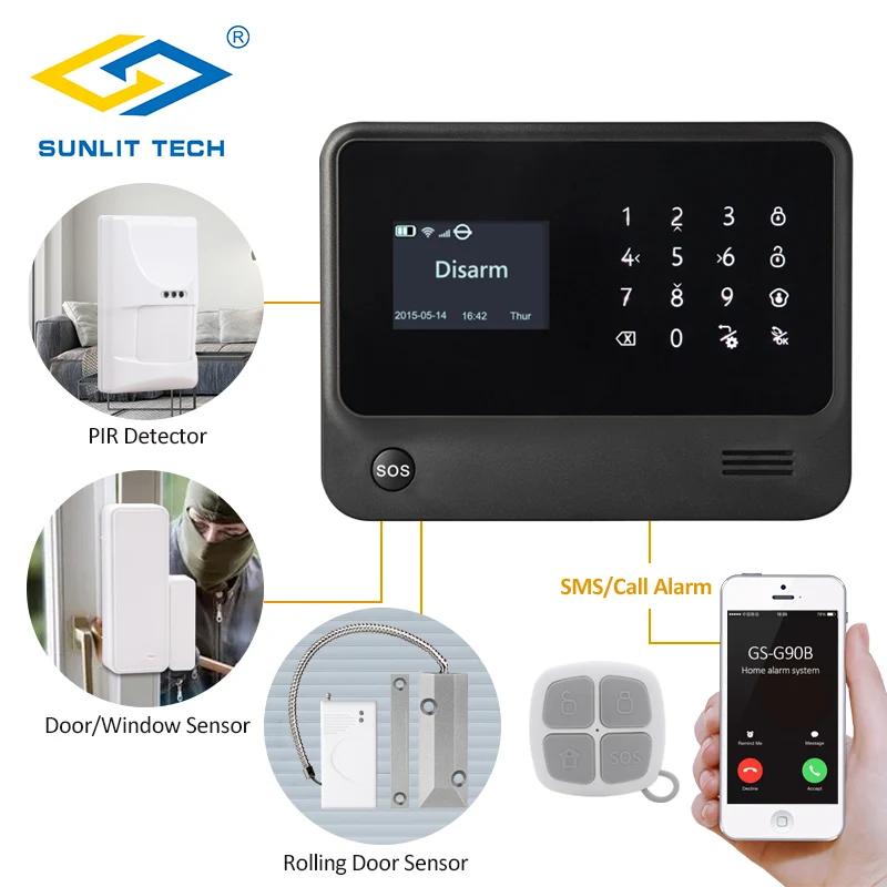 Французская/Русская/испанская Wi-Fi/GSM/SMS домашняя охранная сигнализация с домашним питомцем PIR сенсор и рольставни магнитный контакт