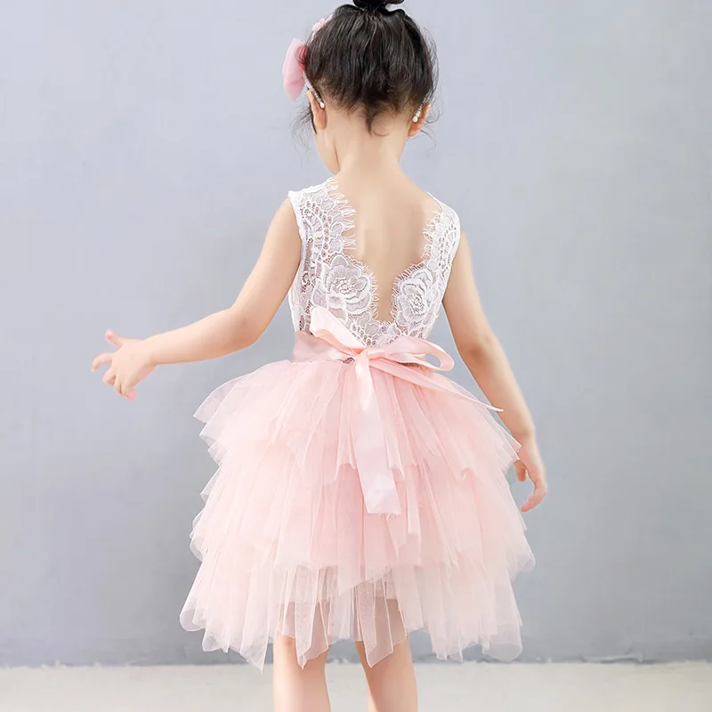 Асимметричная высокая многослойная пышная фатиновая юбка для девочек