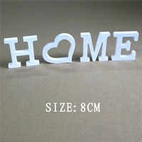 wedding decorations artificial wood letters alphabet white 8cm decorations romantic mariage of birthday party gifts