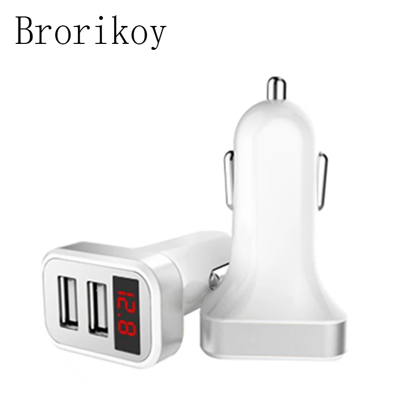 Автомобильное зарядное устройство с 2 портами А USB светодиодный экран умный