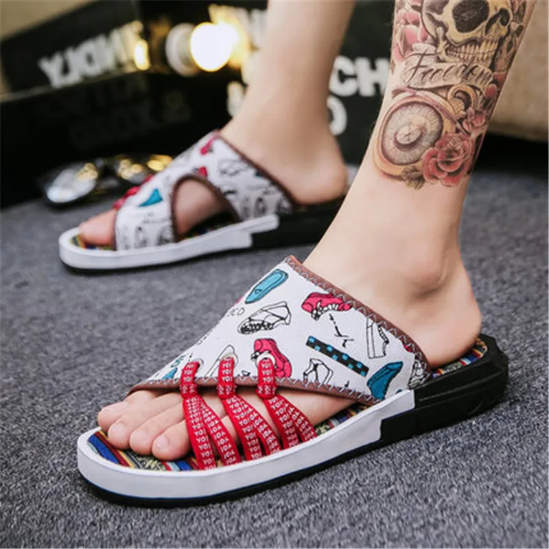 Хит продаж Вьетнамки Новинка Мужские шлепанцы Chanclas Hombre Винтажная прошитая