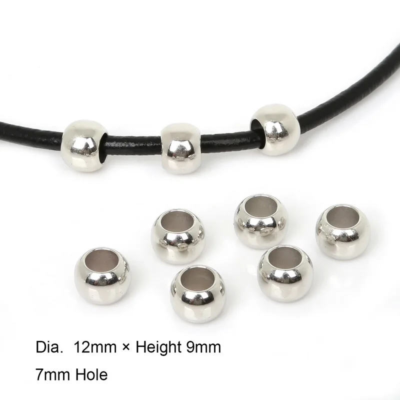 4 6 8 10 12mm Gold/Sliver/Bronze CCB Big Hole Beads Pendant Clip& Clasps Bail Beads DIY Jewelry Making - Цвет: 30pcs