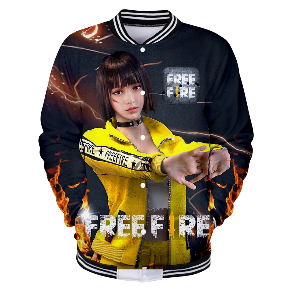 Бейсбольные куртки Free Fire с 3D принтом для женщин и мужчин модная уличная одежда