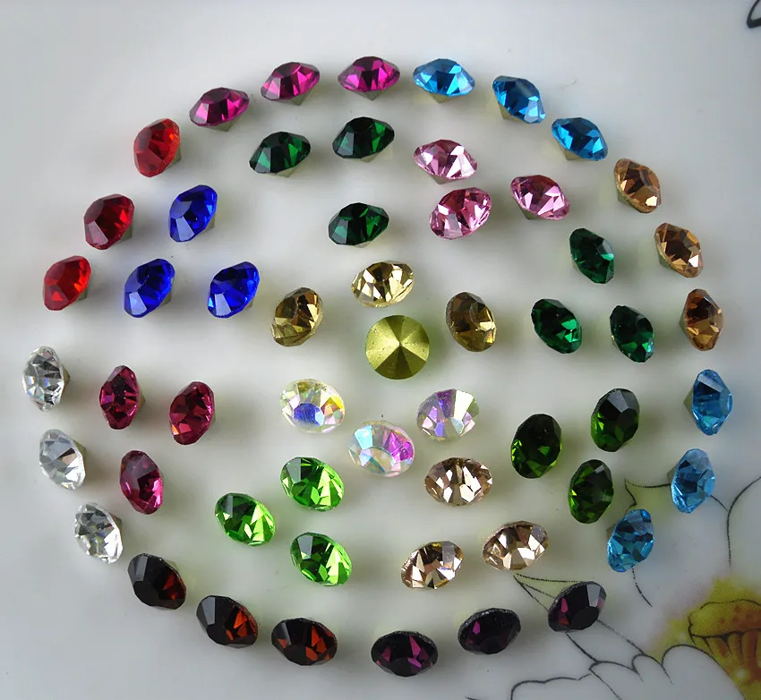 14 шт. круглые стеклянные Чехлы для обуви и шляпы 8 мм|decorative applique|point backpoint back rhinestones |